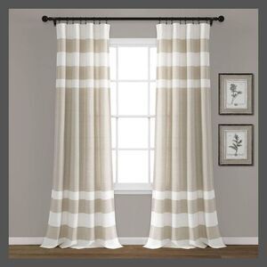 Lush Decor - Set of 2 84"x40" Coastal Cape Cod Stripe Yarn Dyed White